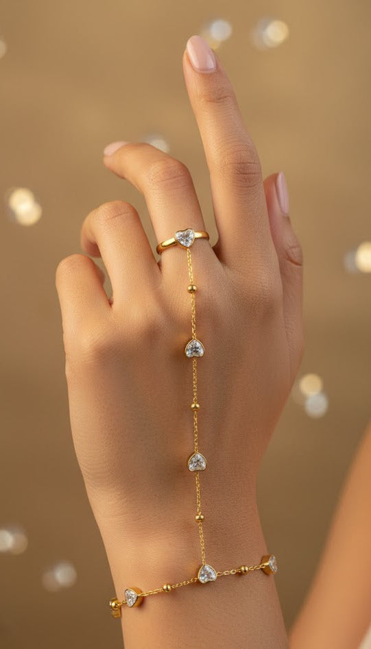 Snazzy Heartbeat Gold-Linked Bracelet RB3