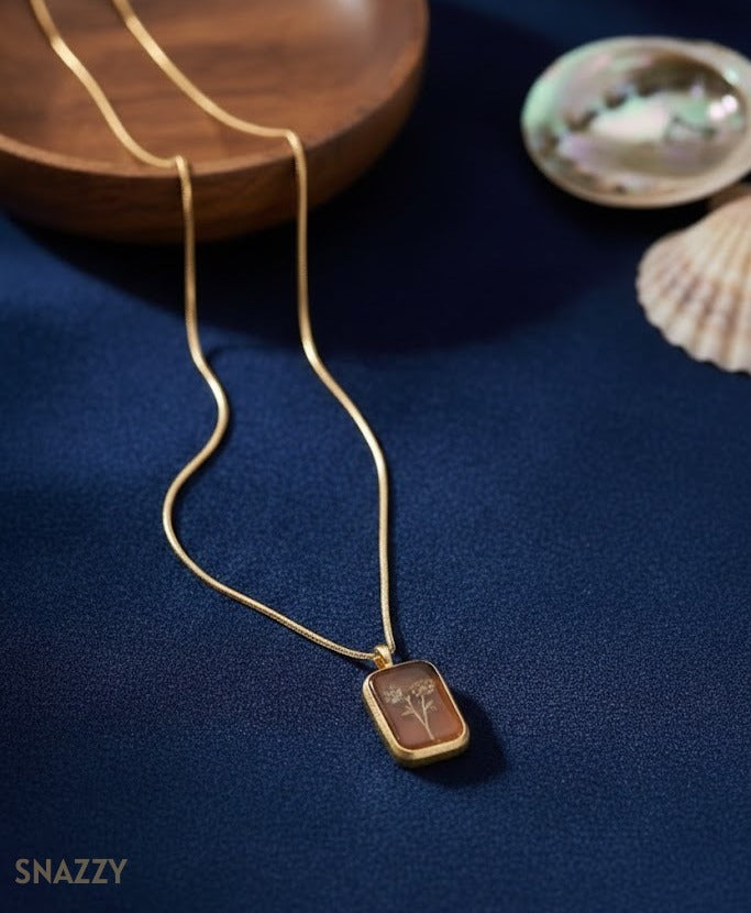 Snazzy Antique Amber Charm Necklace/Chain N2