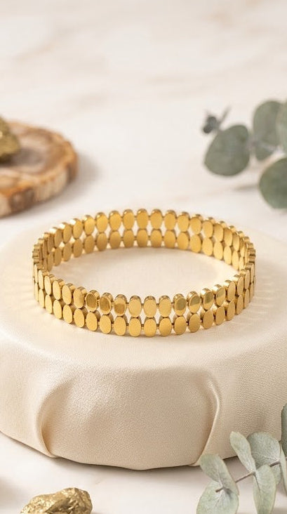 Snazzy Gold Oval Link Bangel BG3