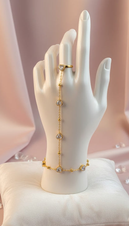 Snazzy Heartbeat Gold-Linked Bracelet RB3