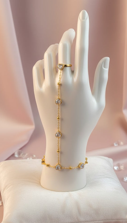 Snazzy Heartbeat Gold-Linked Bracelet RB3