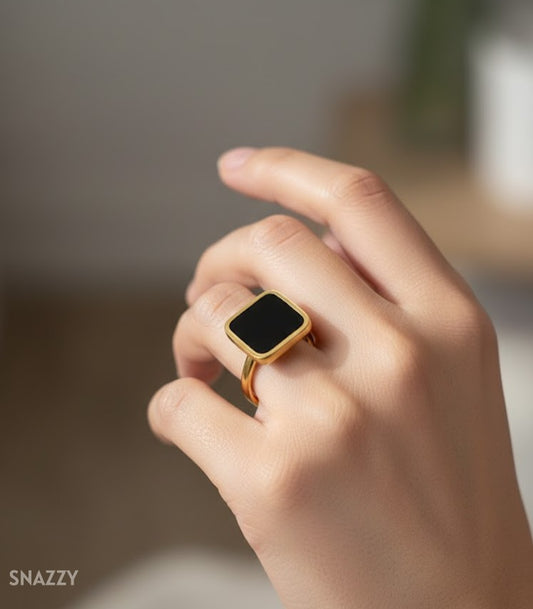 Snazzy Midnight Square Ring R1